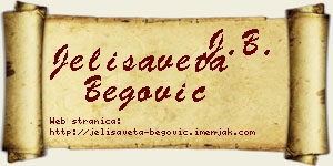 Jelisaveta Begović vizit kartica